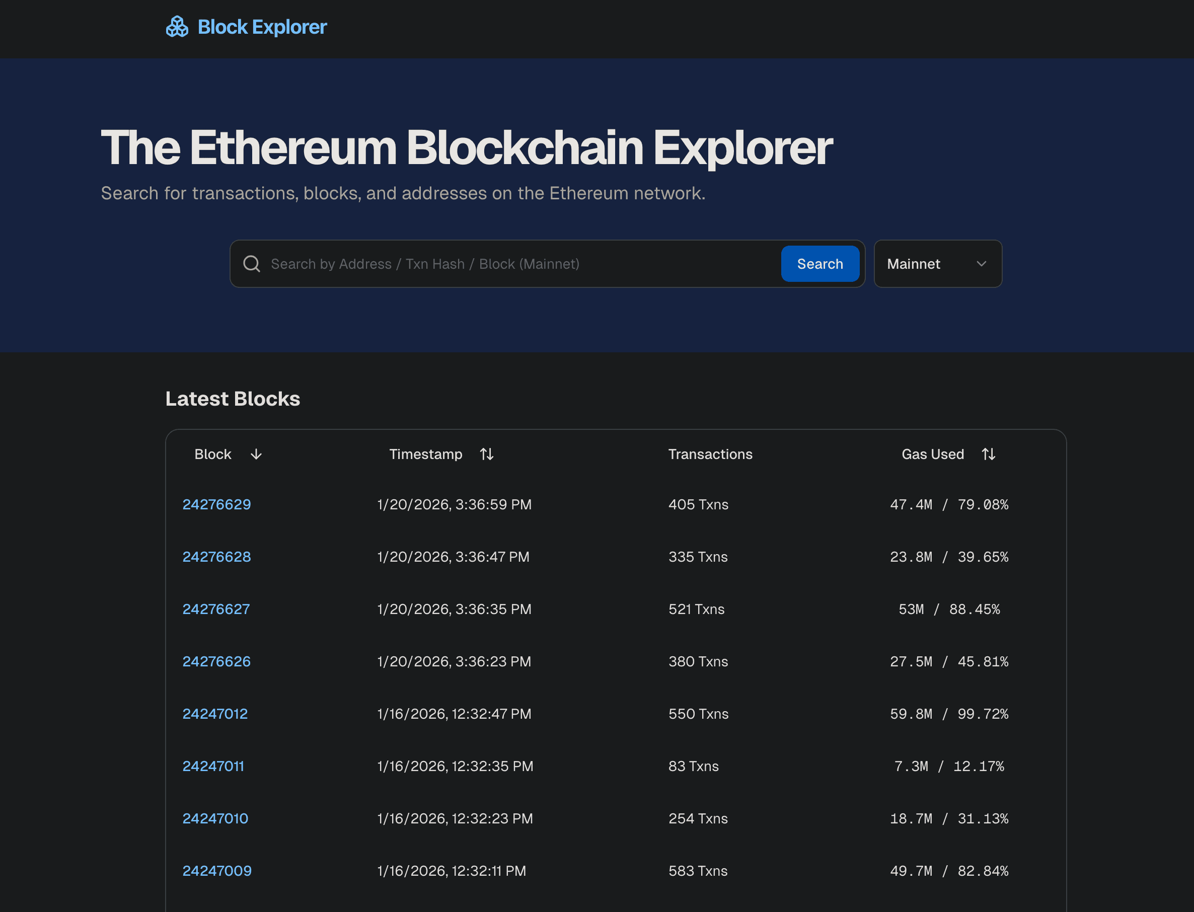 Block Explorer